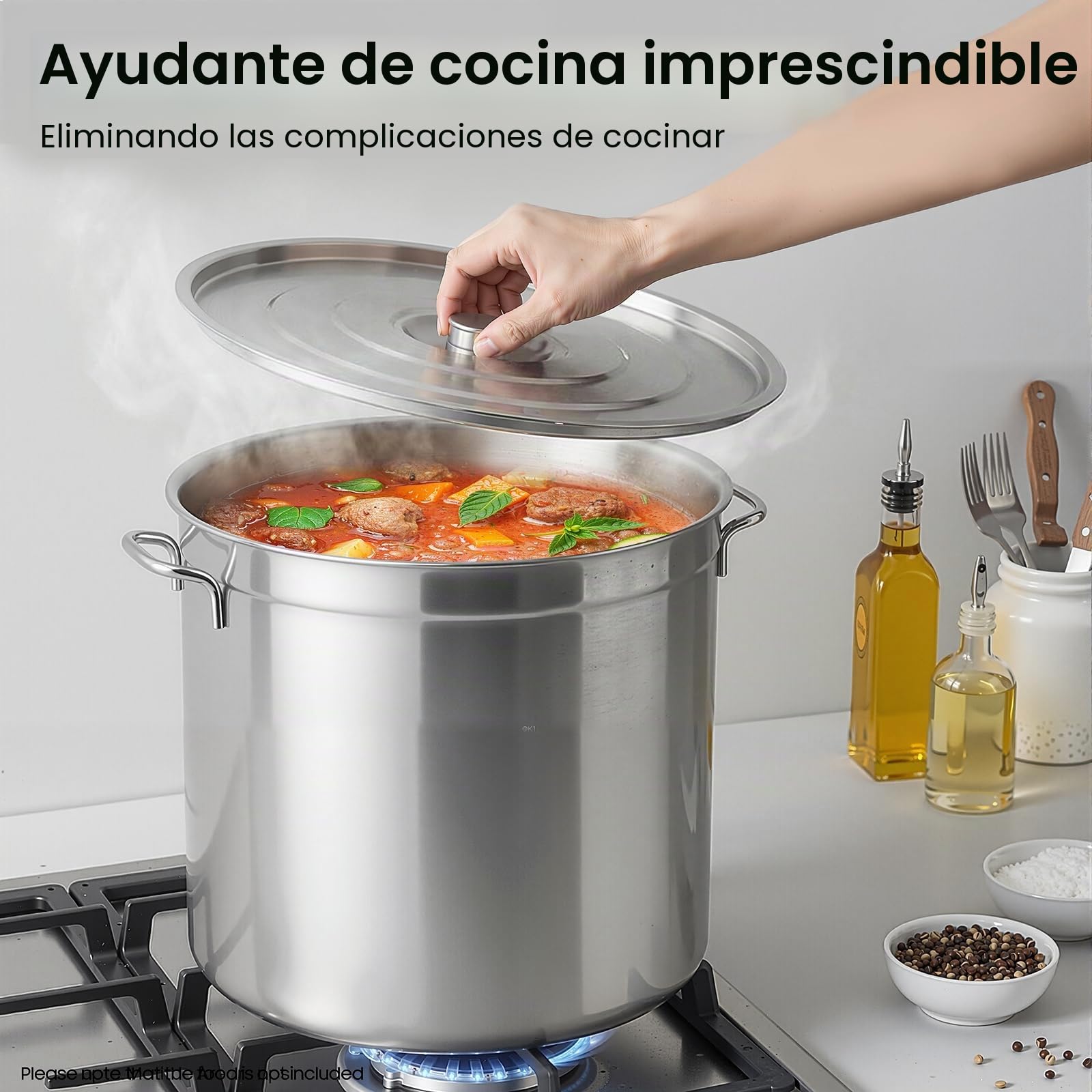 Olla universal de 100 L, con tapa y cesta, grandes barriles de acero inoxidable, para celebraciones familiares, comerciales