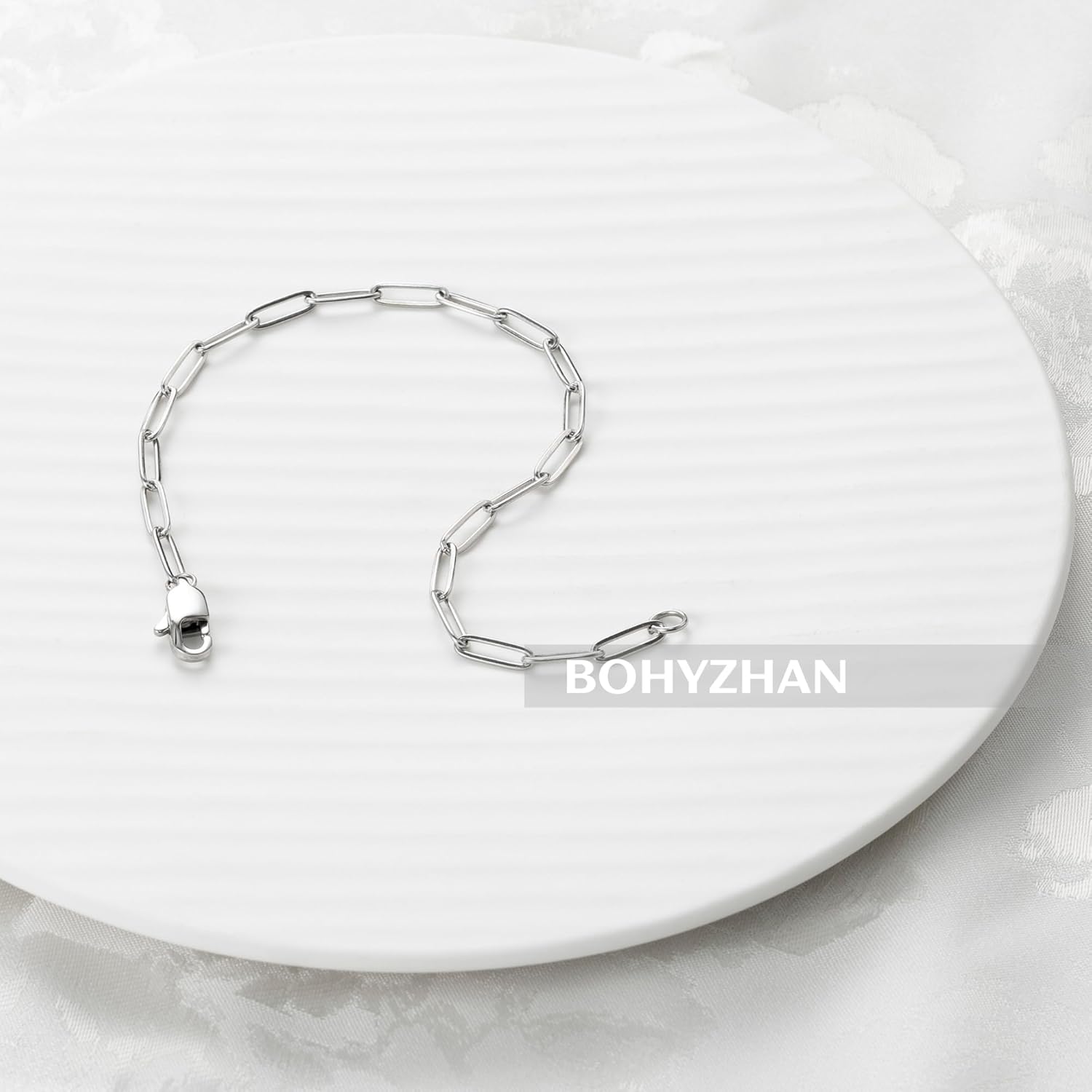 14K Gold Plated Paperclip Dainty Link Chain Adjustable Bracelet Jewelry Gifts for Women - Image 2