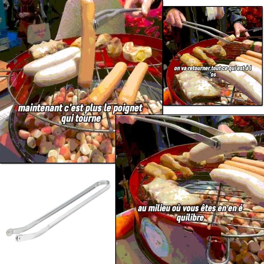 Carriere Szczypce do obracania kiełbasy do grilla, szczypce do grilla, narzędzie do grillowania, niezbędne artykuły do grillowania