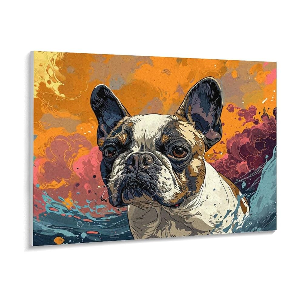 Amazon | 着色されたフレンチ ブルドッグ 数字キットによる絵画