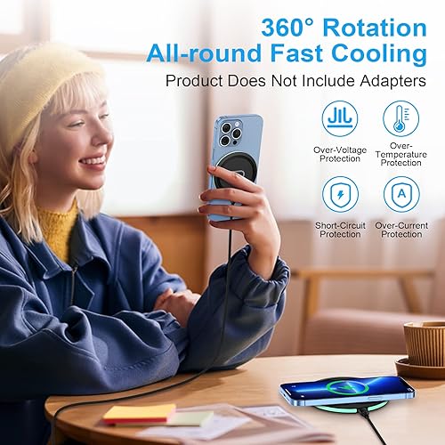 Miniatura 6 de Samsung - Cargador inalámbrico rápido para Samsung Galaxy S25 Ultra/S25 Edge/S24 FE/S23/S22 Plus/Z Flip6/S21, Google Pixel 9a/9 Pro XL 8a 7,15 W