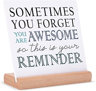 Thank You Cards Gifts for Women Men - You Are Awesome Inspirational Gifts for Employees Coworker Friends, Friendship Gifts for Valentines, Thank You Gift, Motivational Gift Plaque with Wooden Stand