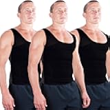 3-Pack Original Men's Compression Shirt to Hide Gynecomastia Moobs Abs Chest Stomach Slimming Shapewear