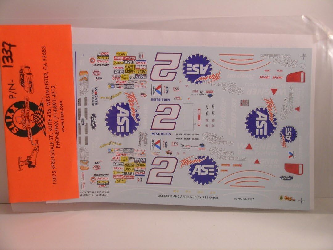 Slixx Decals 1/24 - 1/25 Scale "ASE/Ultra Wheels " for the Revell/Monogram or AMT ' 97 - ' 98 Ford Supertruck Kit