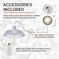 Vista 3 de 17 pulgadas. RLM Warehouse - Pantalla con brazo de cuello de cisne y bombilla Led A19 5000K de 9W