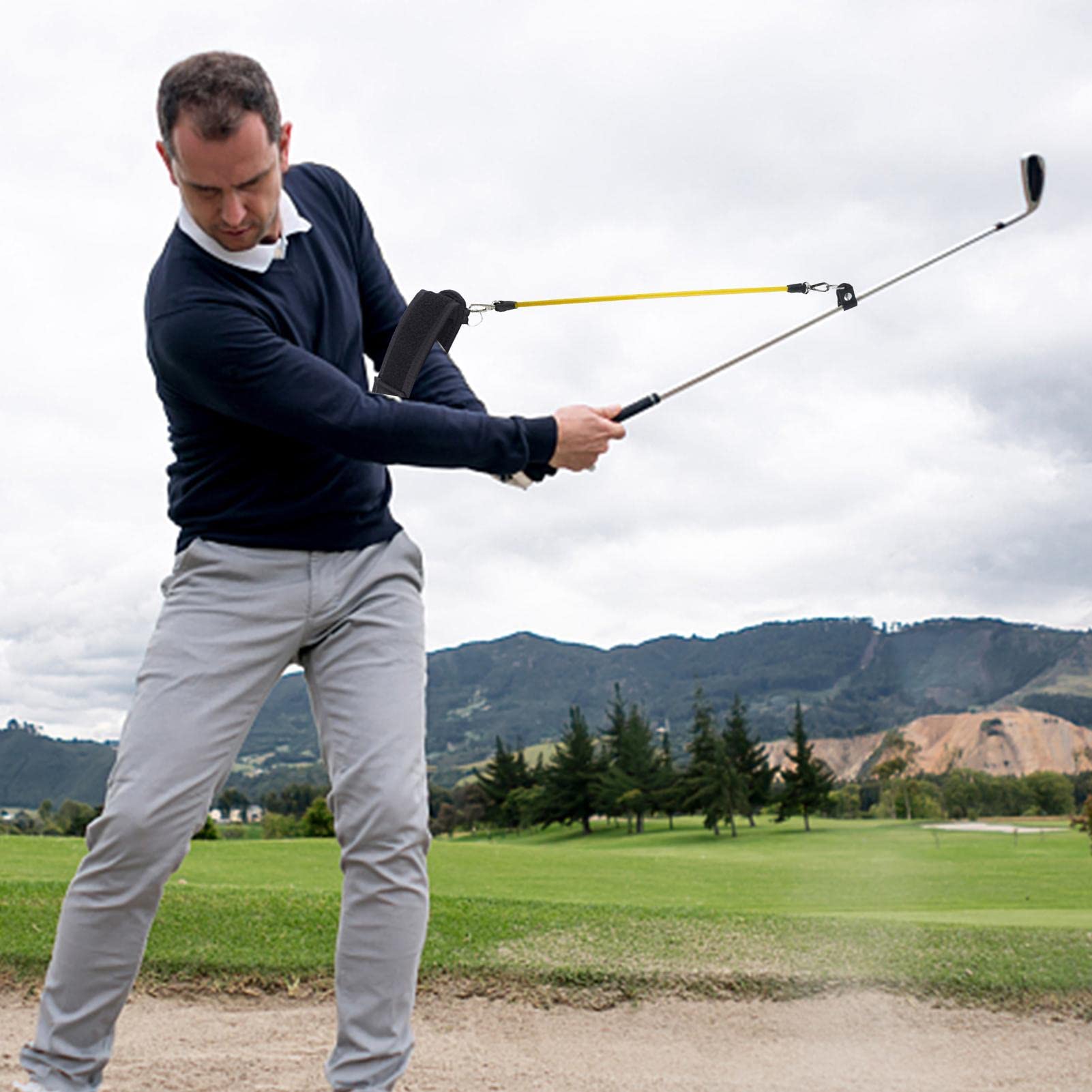 Amazon | ゴルフスイングトレーナー | 弾性ロープ ゴルフ トレーナー