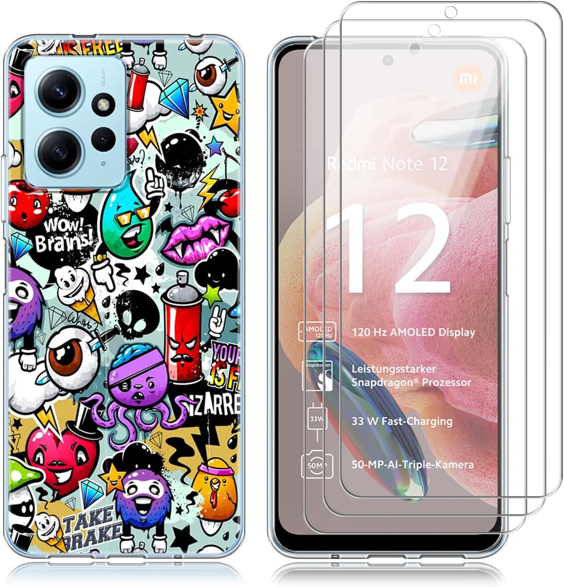 JETech 2 in 1 Case for Xiaomi Redmi Note 12 5G (Not for 4G