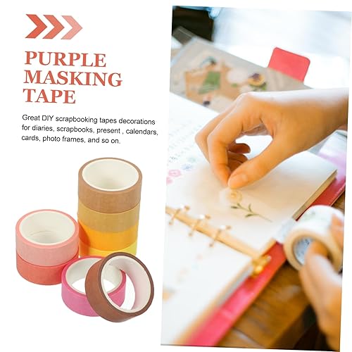 Miniatura 4 de LALAFINA 8 Rolls Purple Washi Tape Scrapbook Tape Printing Tape Notebook DIY Washi Tape Journaling Supplies DIY Tape Multi-Purpose Washi Tape
