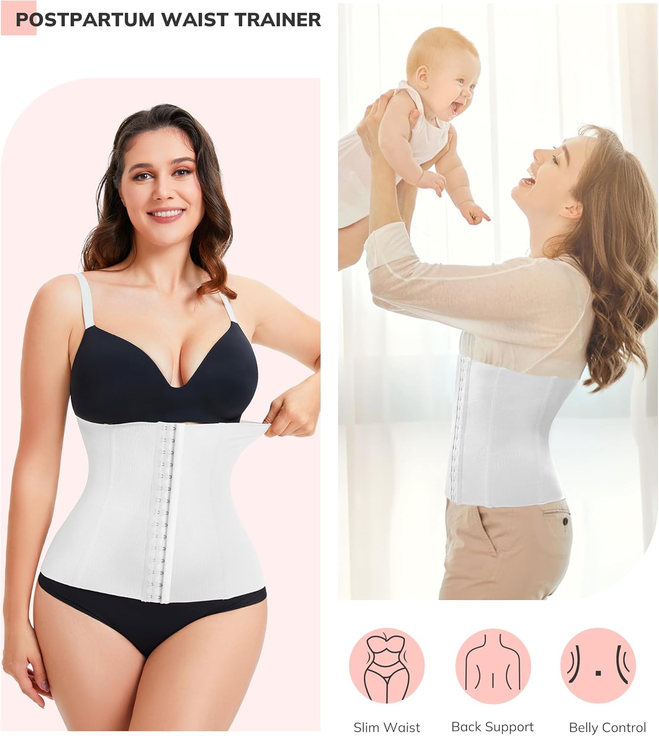 LODAY Waist Trainer Corset Shapewear Tummy Control Body Shaper Waist Cincher for Women Postpartum Belly Band Wrap - Image 2