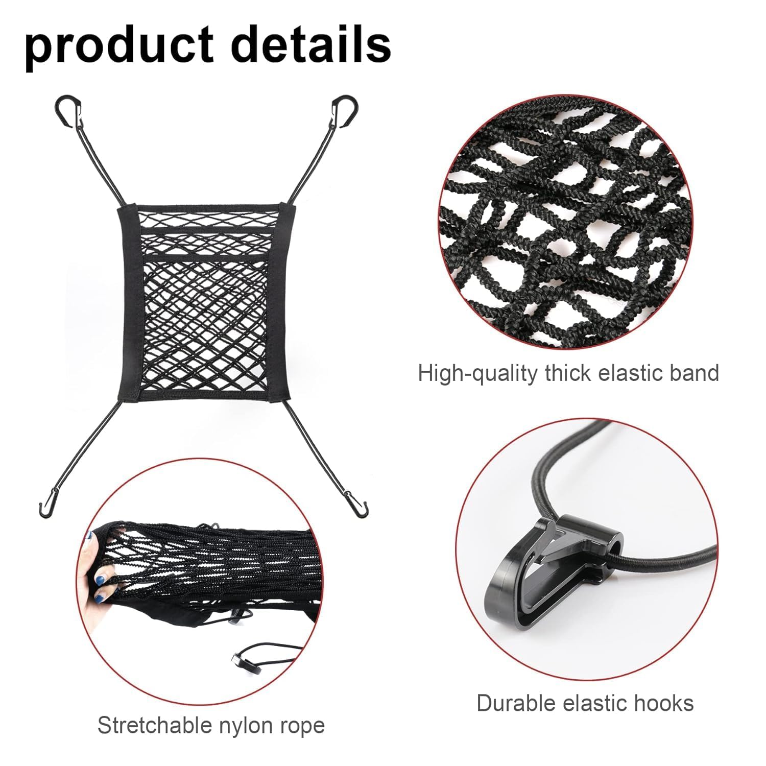 Cheet enterprise 3-Layer Car Mesh Organizer, Backseat Pet Kids Barrier, Cargo Tissue Purse Holder, Seat Back Net Bag, Driver Storage Netting Pouch