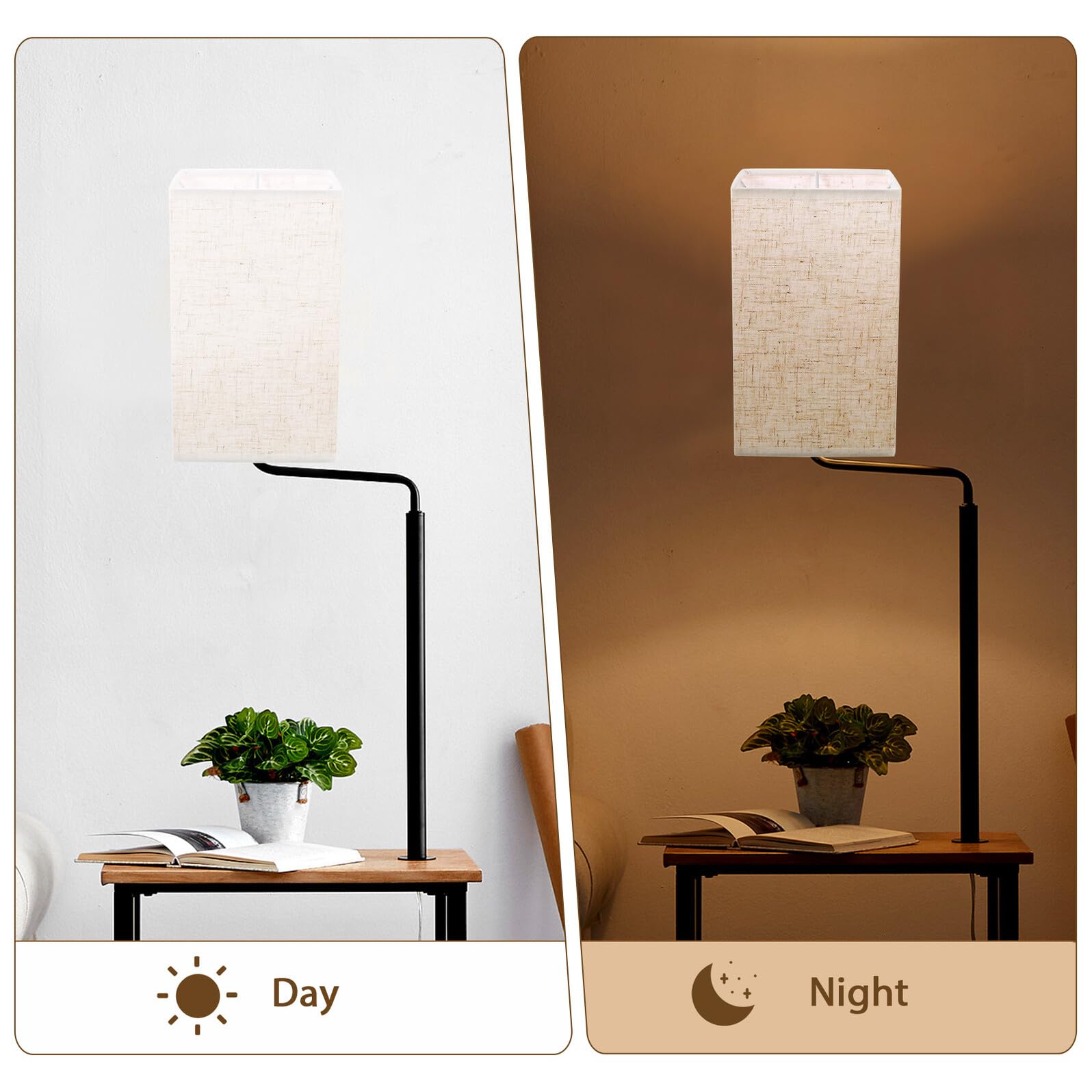 Pantalla Diseño Decorativo Base E27 de Lámpara de Tela Beige Ambiente Cálido para Lámpara de Pie y Pared para Dormitorio y Comedor
