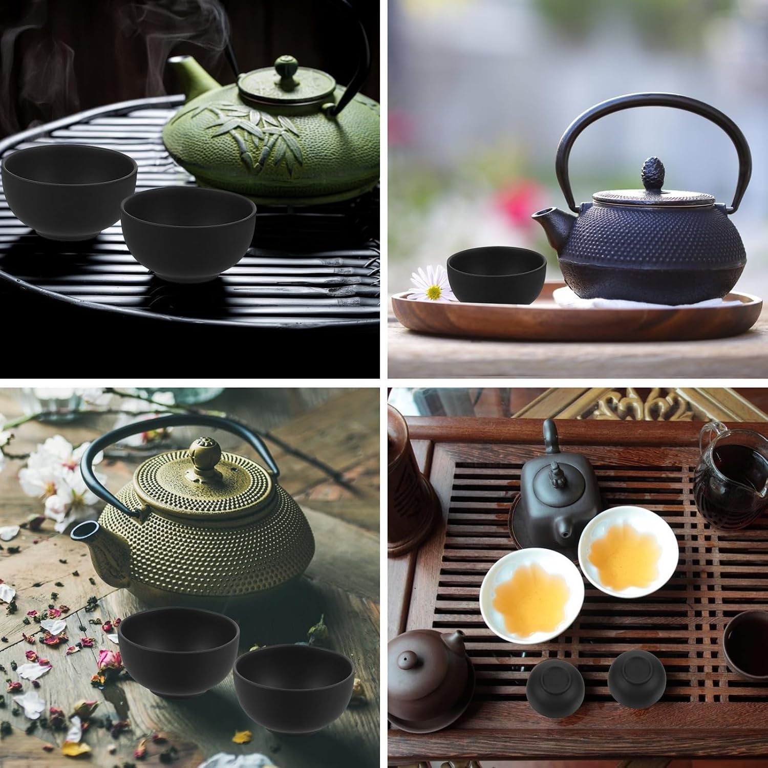 Garneck 6 Pcs Purple Clay Chinese Tea Cup, Handmade Small Hand Cup