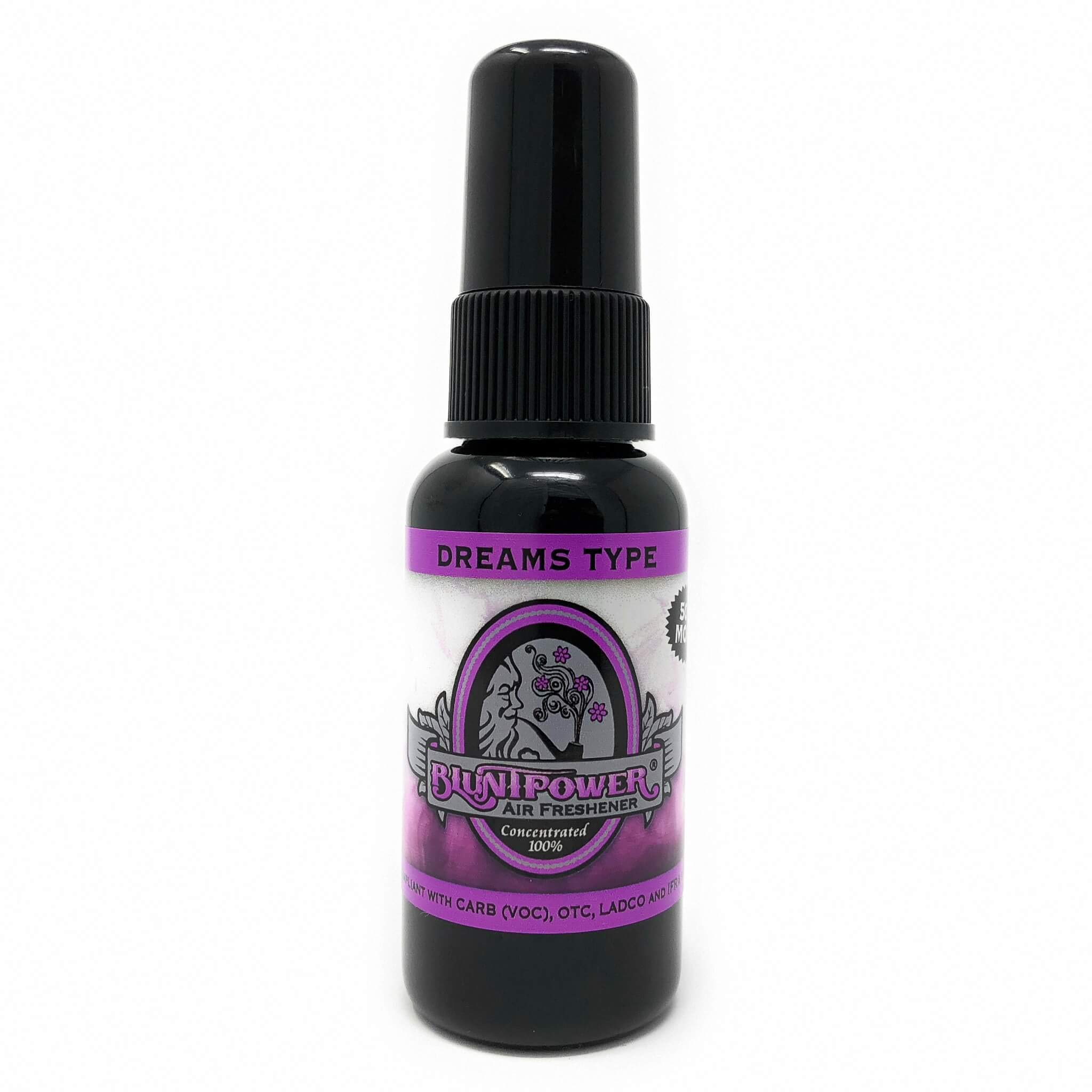 BluntPower (Dreams, 1 Pack) Concentrated Air Freshener for Room and Car Spray - Oil-Based Diffuser Spray Bottle - Long-Lasting Bathroom Spray, Car