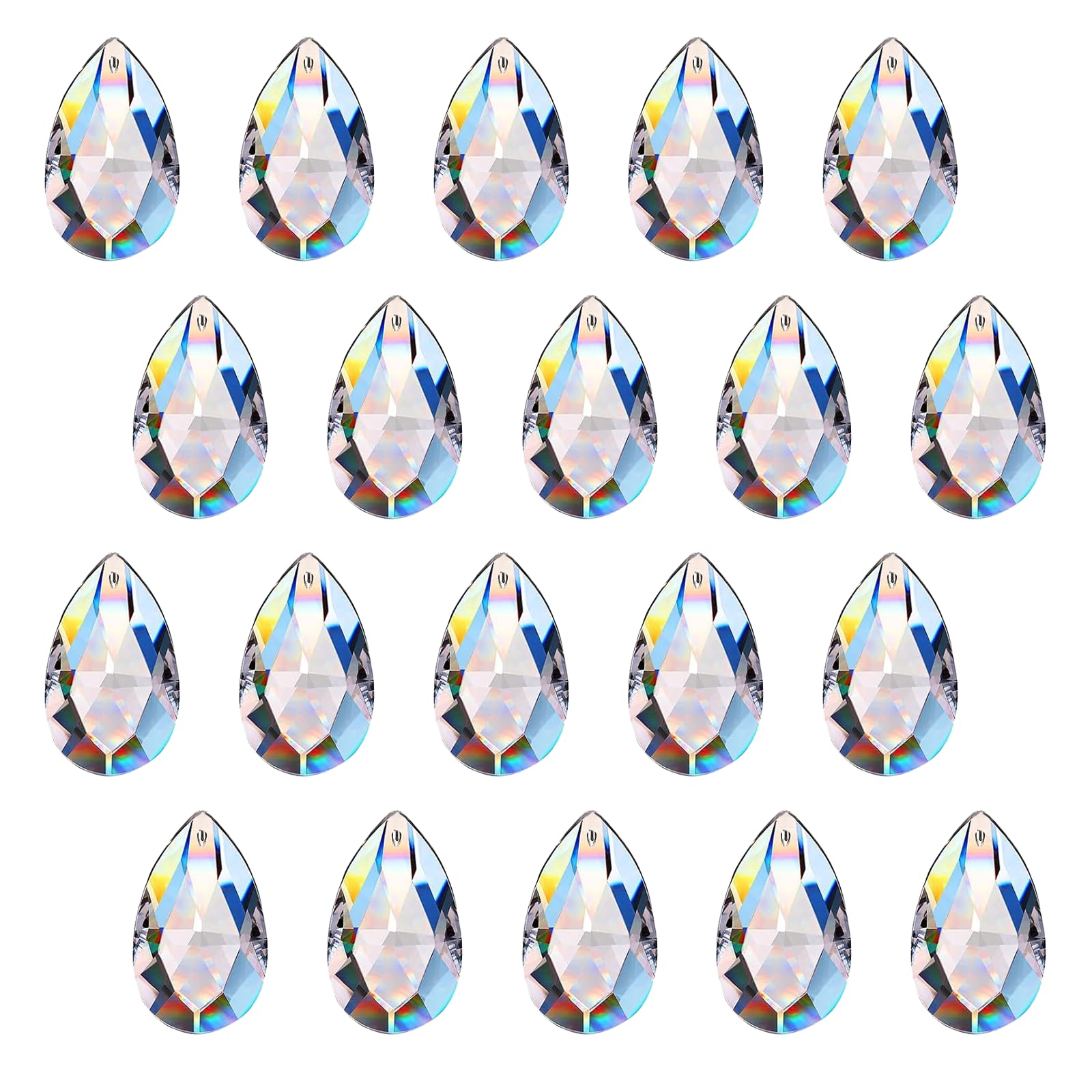 20 Pieces Diamond Shape Hanging Crystals - Suncatcher Crystal, Prism, Suncatcher Crystal and Ball as Light Catcher for Window, Chandelier and Decoration-image-12