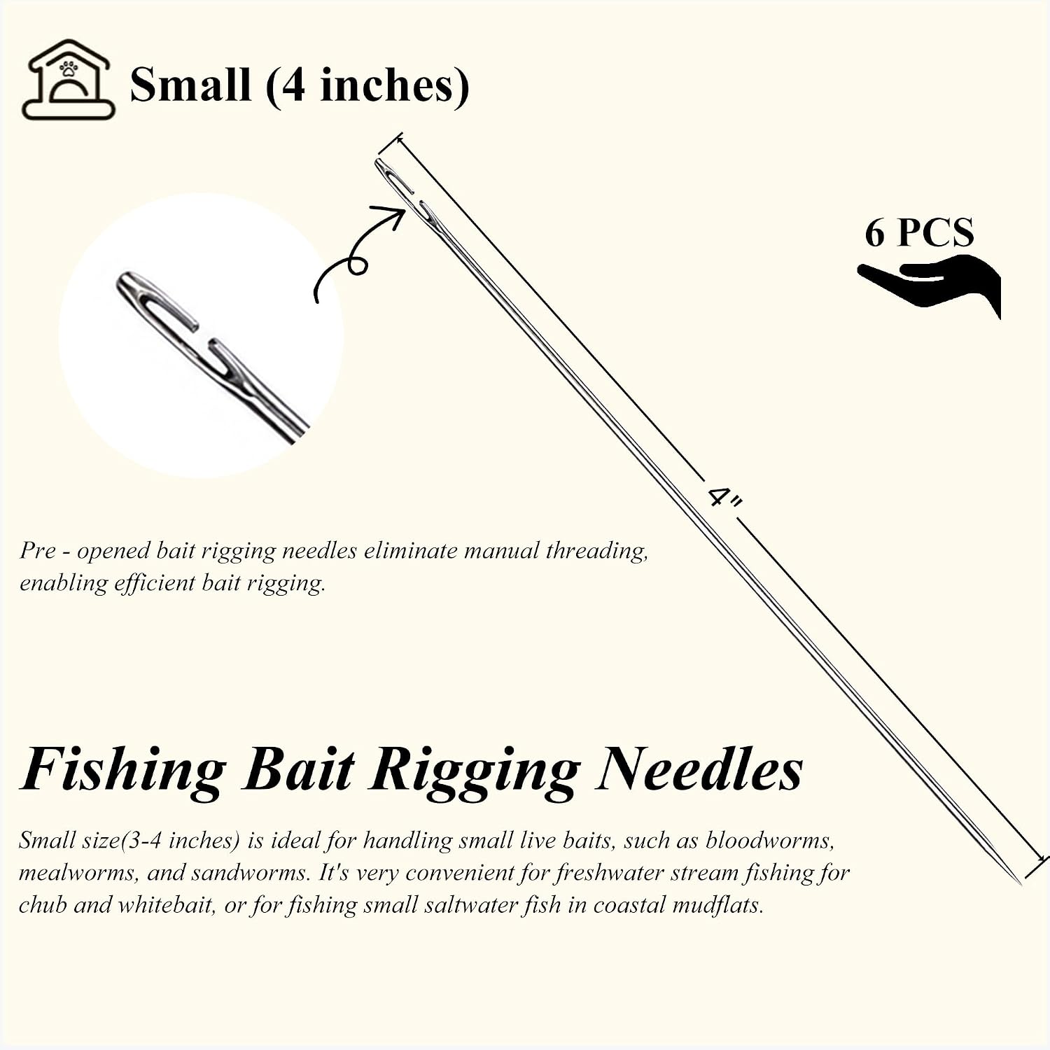 Stainless Steel Fishing Bait Rigging Needles Threader Set, Fish Bait Worm-Minnow-Anchovy Threader Needle Rustproof Threading Tool for Saltwater Freshwater Fishing Tackle Kit