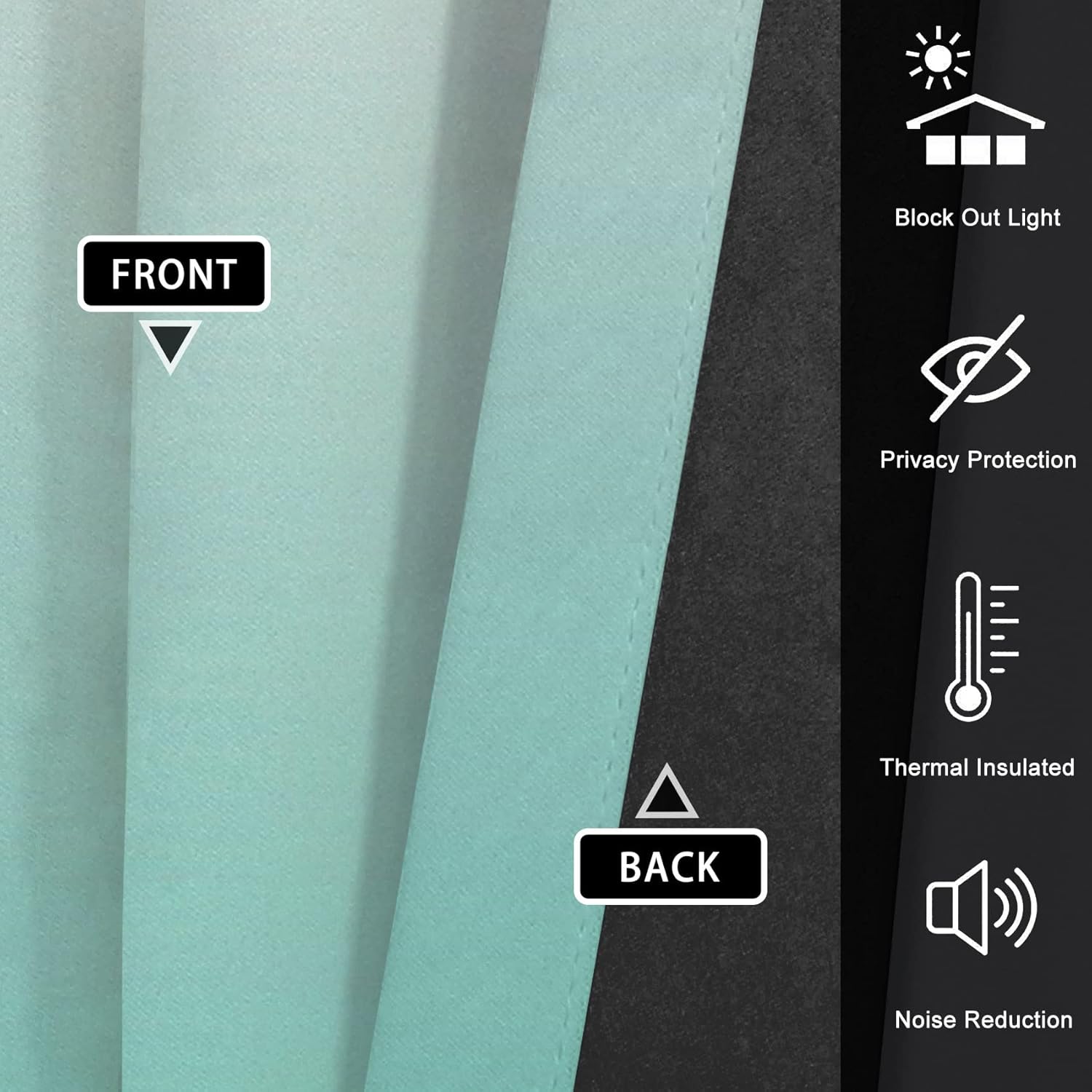 Teal Ombre Bedroom Curtains Blackout Curtains 84 inches Long Thermal Insulated Window Drapes for Living Room 2 Panels 42x84inch