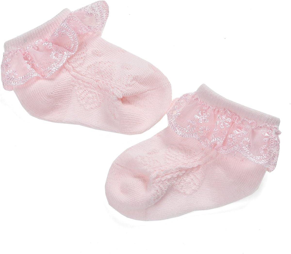 Epeius Baby-Girls Eyelet Frilly Lace Socks,Newborn/Infant/Toddler/Little Girls (Pack of 2/3/4/6): Clothing, Shoes & Jewelry