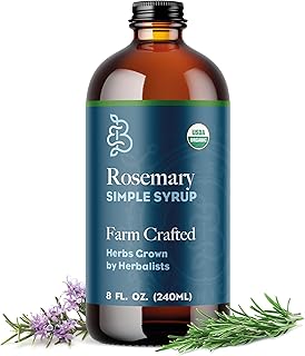 Bluestem Botanicals Organic Rosemary Simple Syrup, 8 oz, Cocktail and Mo...