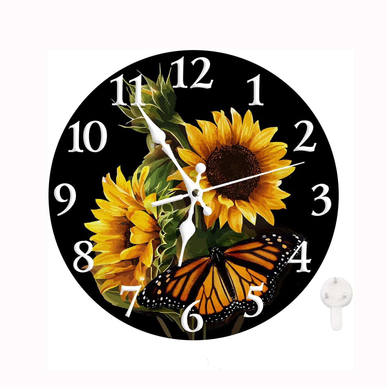 Horloge murale ronde décorative LOKMU 30cm pour salon bureau et salle de bain