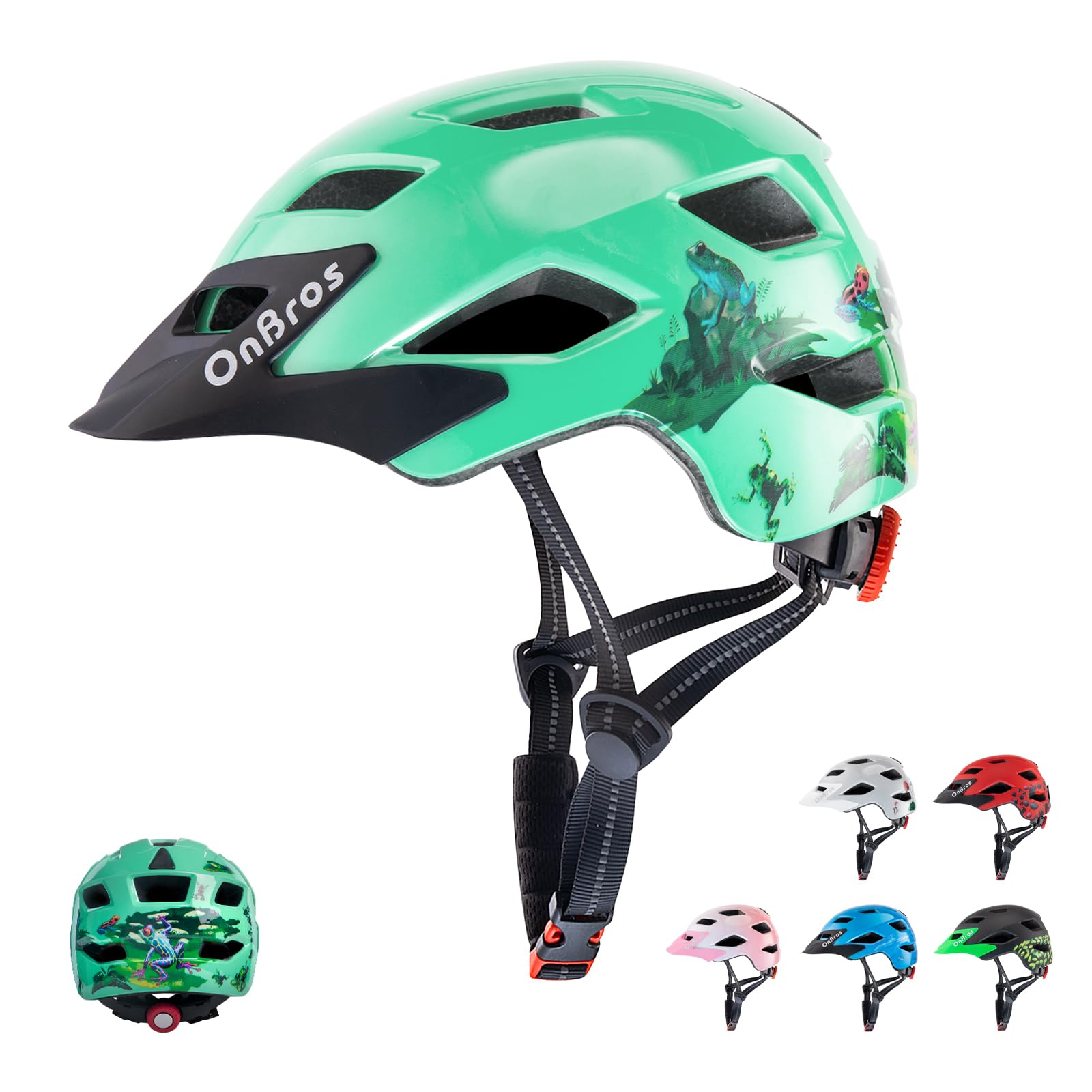 OnBros Fahrradhelm Kinder, Mädchen und Jungen Helm Kinder für 5-13 Jahre Kinderfahrradhelm mit Visier Fahrrad Helm Kind 50-57CM für Skateboarding Scootering und Radfahren