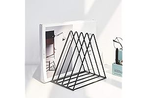 QPEY Black 5 Slot Metal Vinyl Record Holder