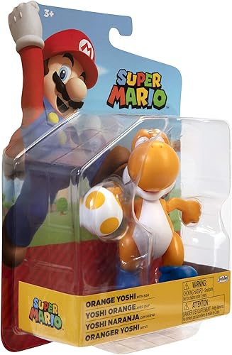 Miniatura 8 de SUPER MARIO Figura de acción de 4 pulgadas naranja Yoshi juguete coleccionable con accesorio de huevo
