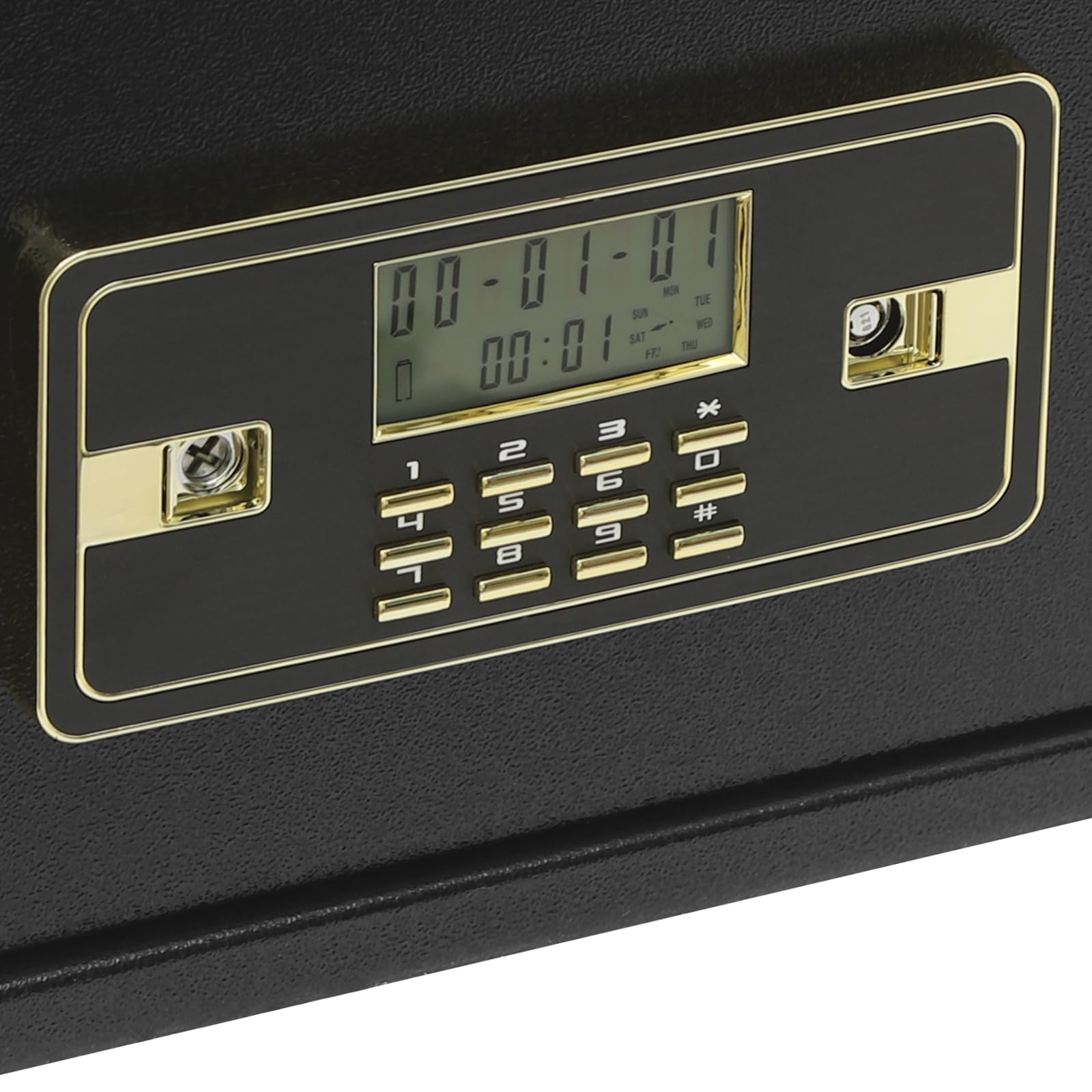 Cassaforte elettronica con ripiano estraibile, cassaforte per gioielli, documenti, passaporti, contanti, diamanti neri, 35 x 25 x 25 cm