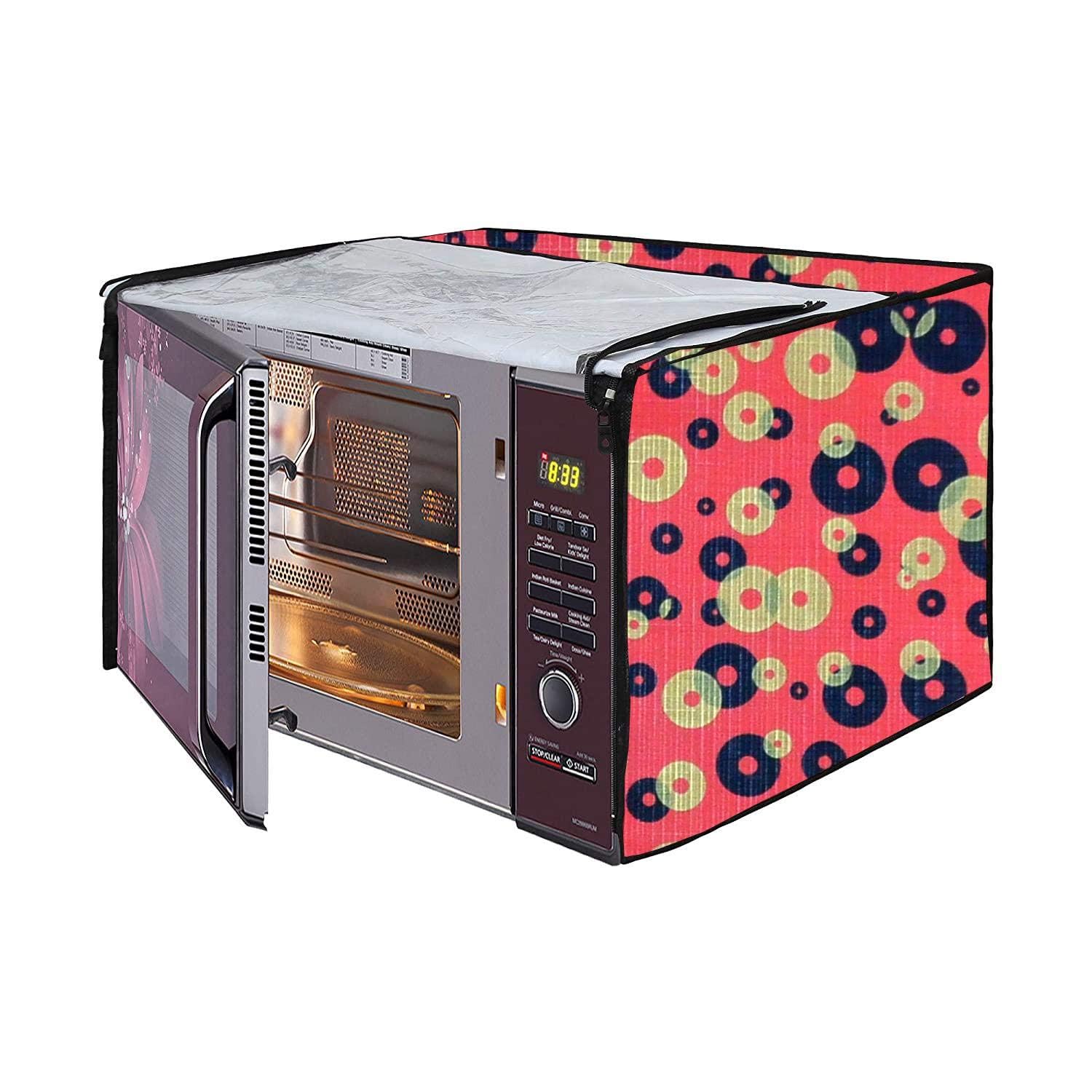 Microwave Oven Cover for LG 21 Litre Convection Waterproof & Dustproof PVC | Heat Resistant, Stainproof & Washable | Decorative Kitchen Appliance Cover (49 cm X 43 cm X 29 cm) pr30