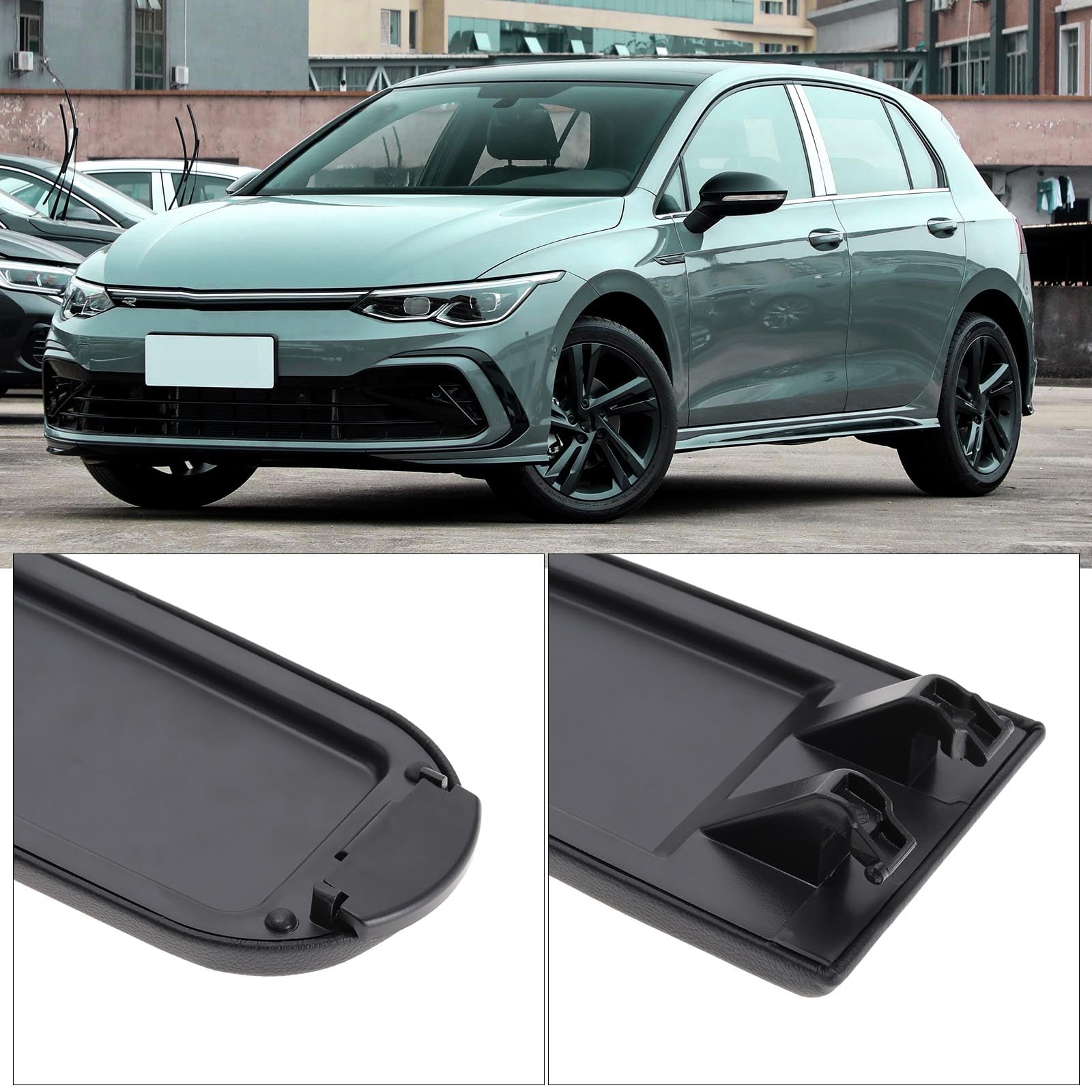 ECSiNG Capuchon de Couverture d'accoudoir de Console Centrale en Cuir Compatible avec Jetta Compatible avec Golf 4 MK4 Compatible avec Passat B5 Compatible avec Polo 6R, Noir