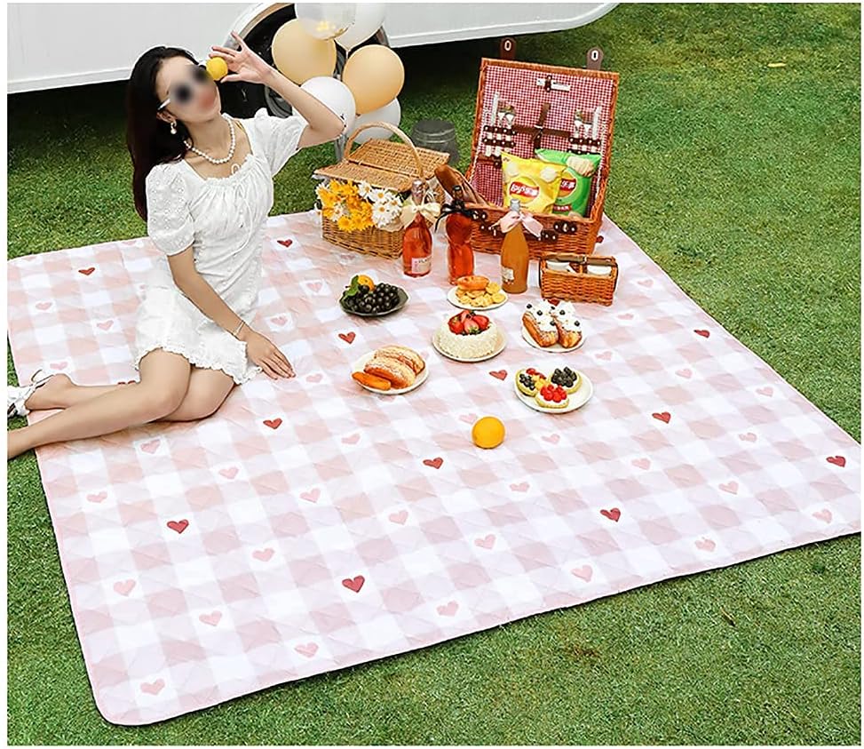 ピクニックブランケット74.8x77"特大屋外ピクニックブランケット、防水、防砂、断熱、オックスフォード布底、ビーチ用洗濯機