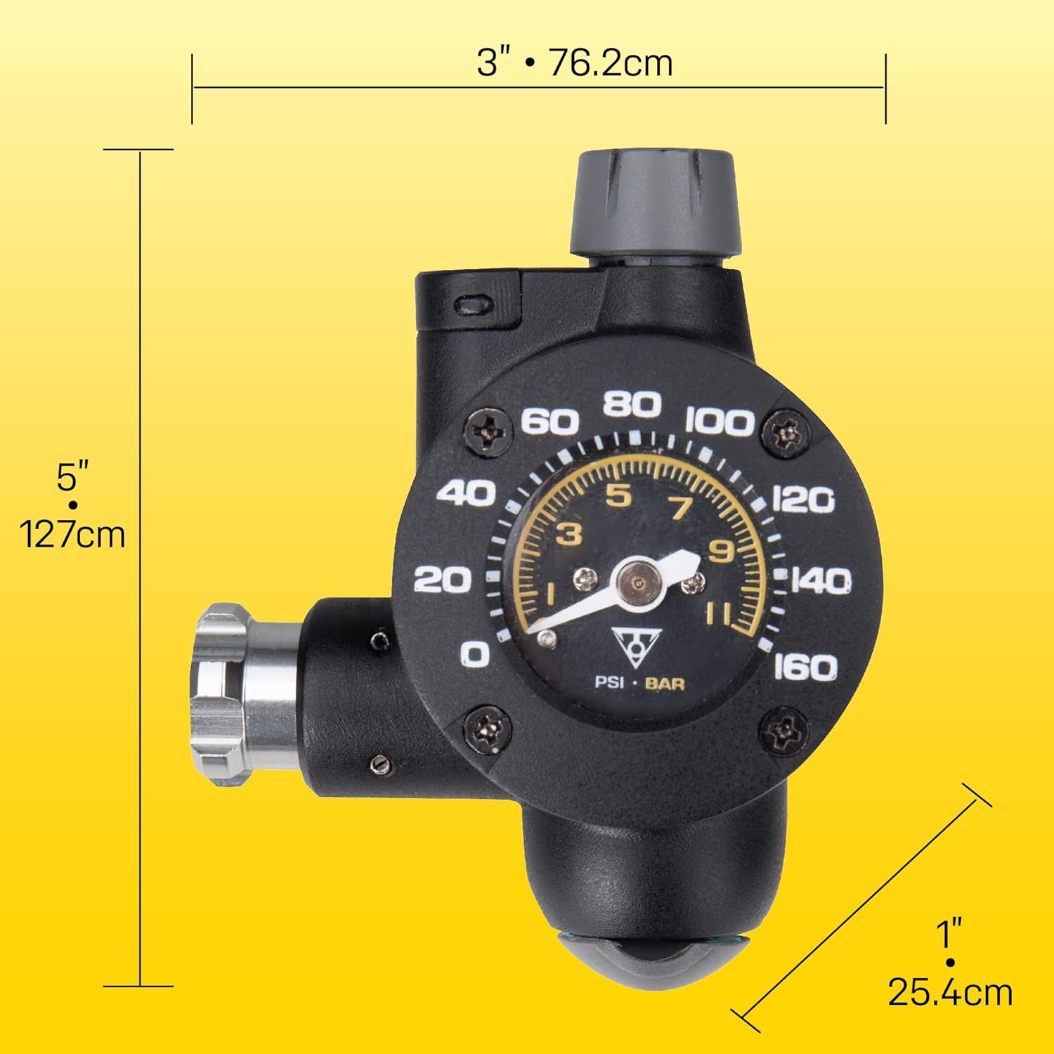 Topeak AirBooster G2 C02 Inflator, 160 Psi / 11 Bar with a 1-1/2" Analog Gauge, Fits Presta and Schrader Valves