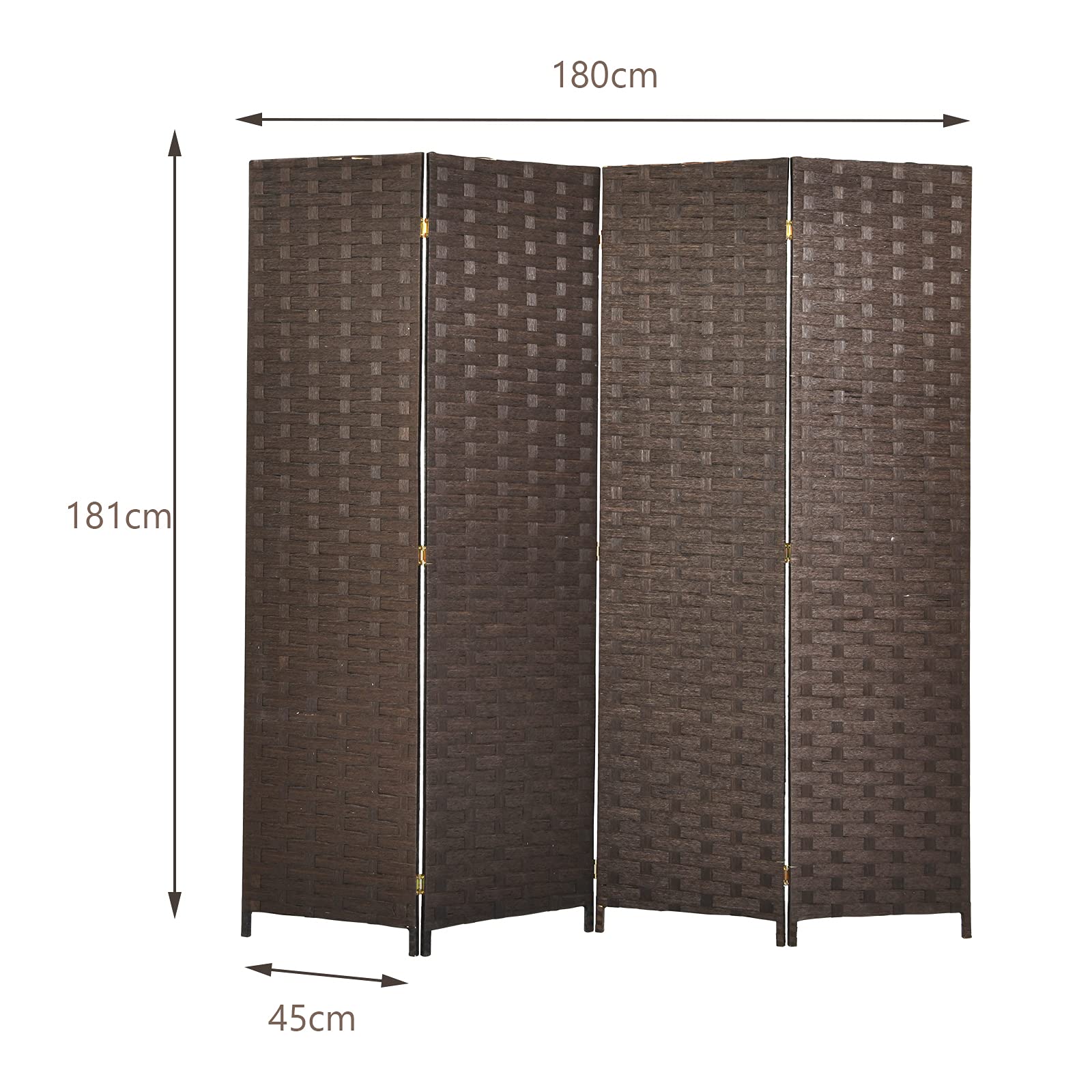 Paravento A 3 Pannelli In Finto Lino Con Tasche - Divisorio Pieghevole Per Interni - Foto 3