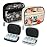 Serfeymi Weekly Travel Pill Organizer Pill Case for Purse with Removable 7 Day Pill Box, Fashionable Travel Medicine Organizer Pill Container for Medicine, Vitamin, Supplement - Black 02 + Bloom 01