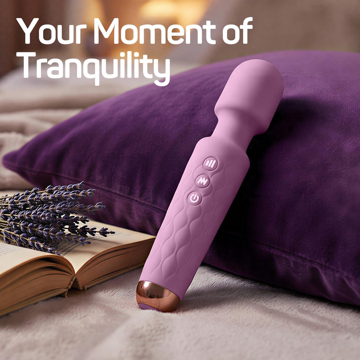 Rechargeable Personal Massager, 8-Speed & 20-Mode Cordless Handheld Percussion Massager for Neck, Back, Shoulder Relaxation, Quiet Handheld Body Massager with Ergonomic Design(Dark Purple)