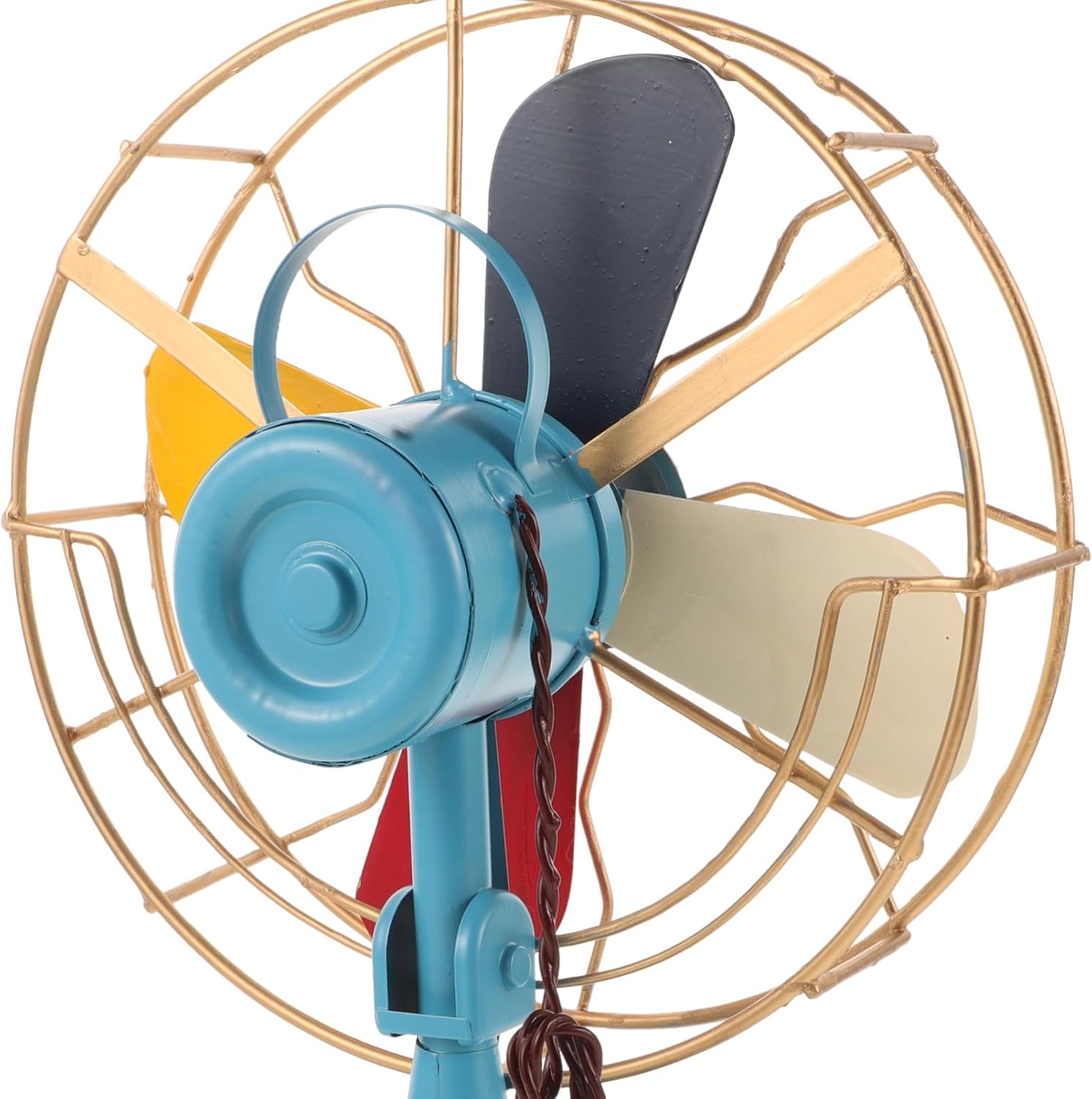 VOSAREA Vintage Table Fan Model Retro Fan Sculpture for Home Decor Desktop Ornament for Shops and Living Rooms