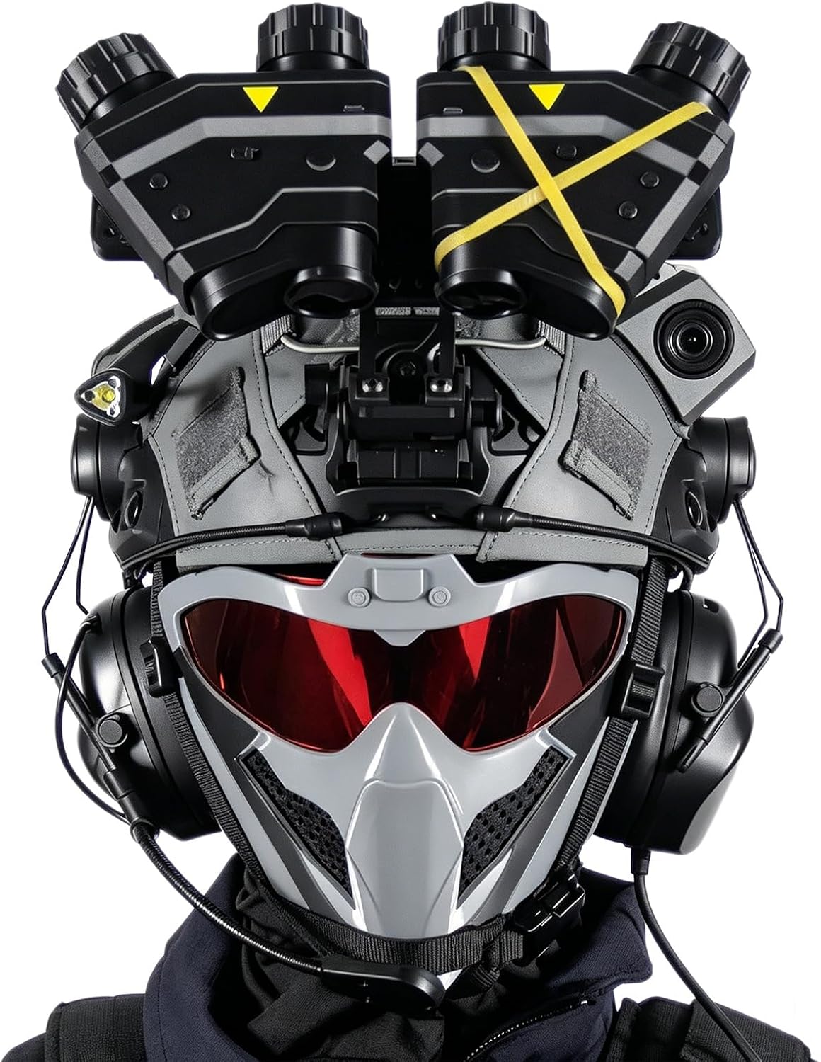 Tactical Helmet Set with Adjustable Fit, Removable Face Shield for Cosplay, Airsoft, and Outdoor Activities