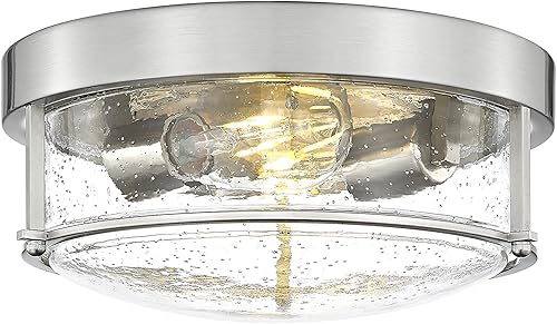 Miniatura 7 de FEMILA Lámpara de techo de 12 pulgadas, 2 luces de montaje empotrado para dormitorio, cocina, comedor, pasillo, entrada, acabado bronce champán con