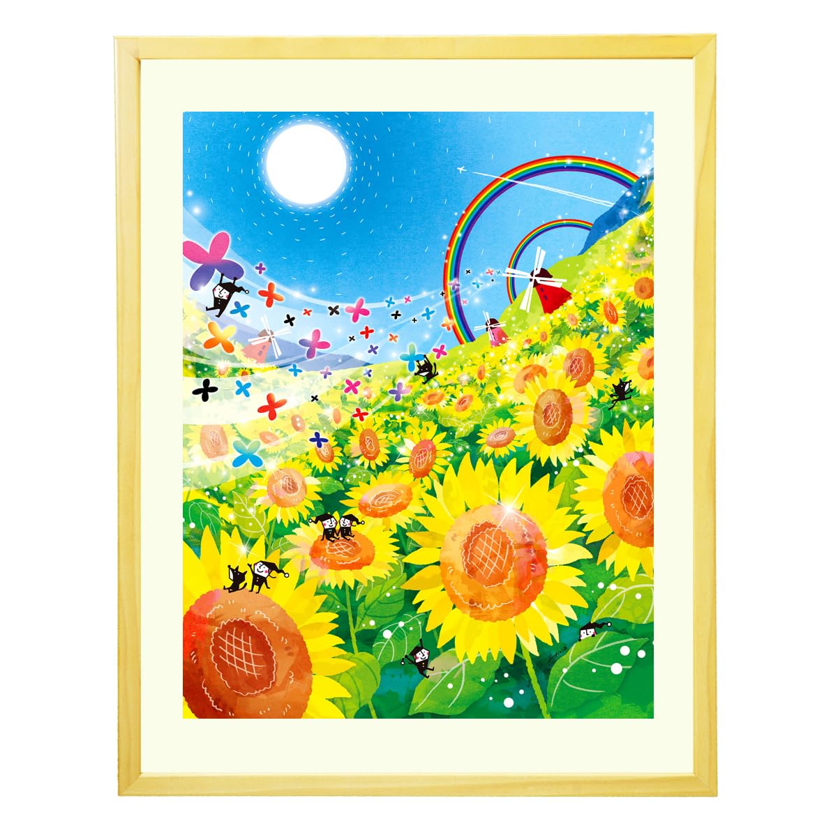 Amazon.co.jp: 絵画 ひまわり 花の絵 風景 「Sunny Day」 黄色い花