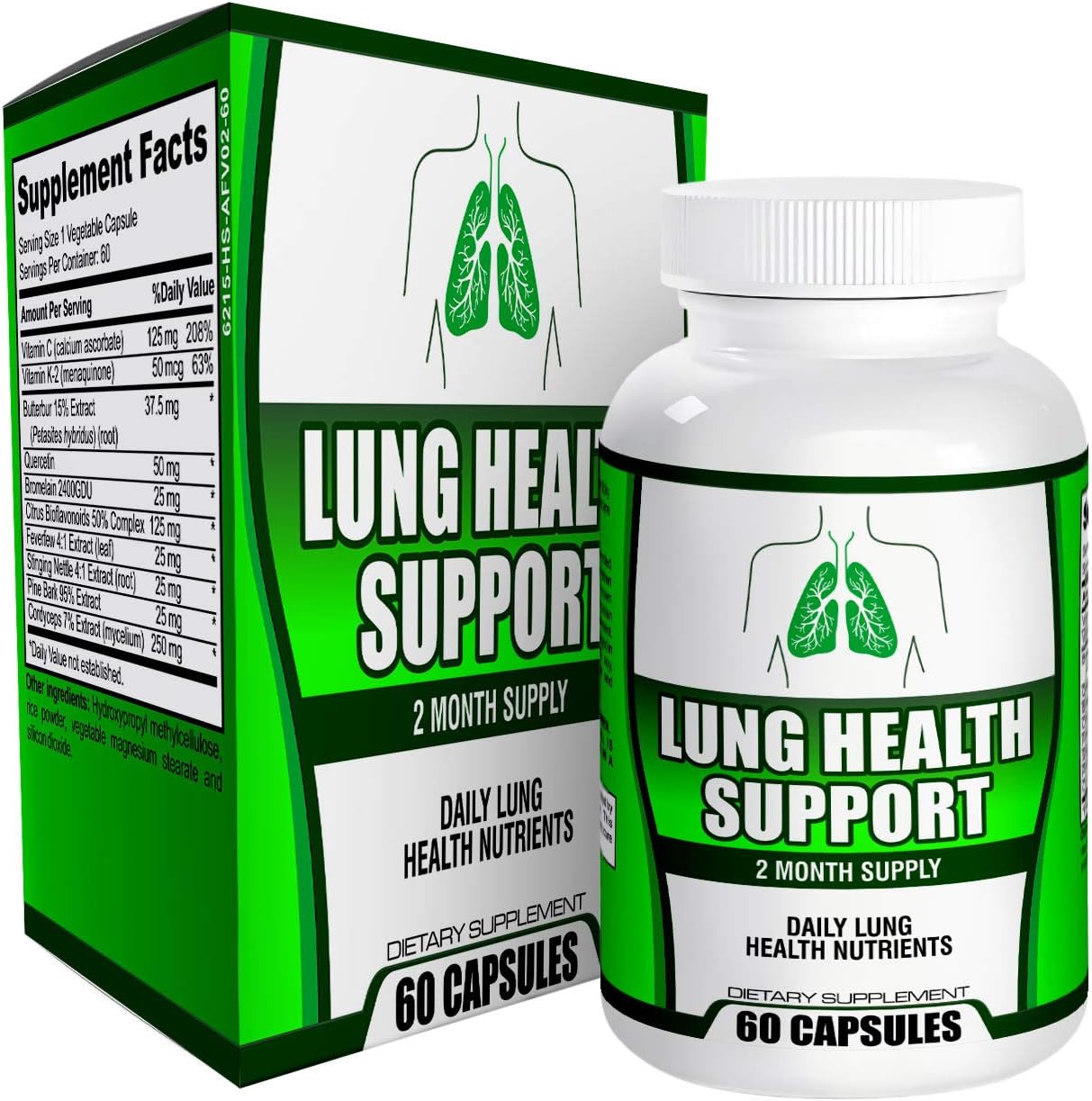 2Month Lung Health Support Cleanse for Smokers Supplement Vitamins