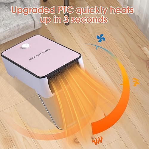 Miniatura 3 de Calentador de espacio portátil, calentador eléctrico de cerámica PTC, calentador de escritorio, calentador de ventilador de alto rendimiento para el