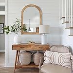 LOSOUR Arched Miroir, Farmhouse Decor Cadre en bois massif Miroir mural, Miroirs de salle de bains, Grand miroir vintage pour salle de bain, Salon, Chambre, Entrée, Hallway, Foyer (Brown, 20inch*30inch)
