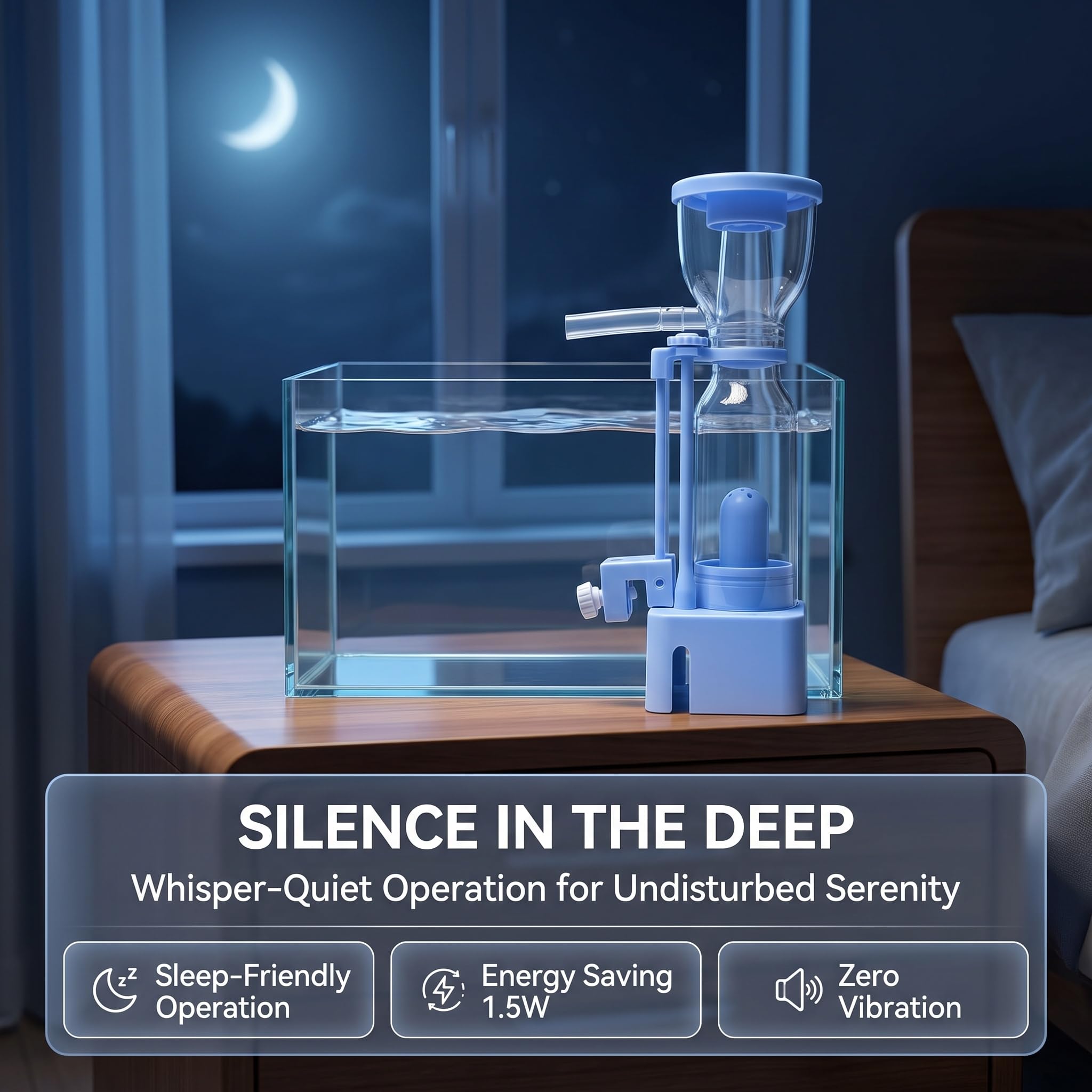 Écumeur De Protéines pour Aquarium De 20 L, Petit Filtre D'aquarium, Tige De Réglage Fixe, Débit Réglable, Amovible, Fonctionnement Silencieux, pour Petits Coraux Et Eau De Mer