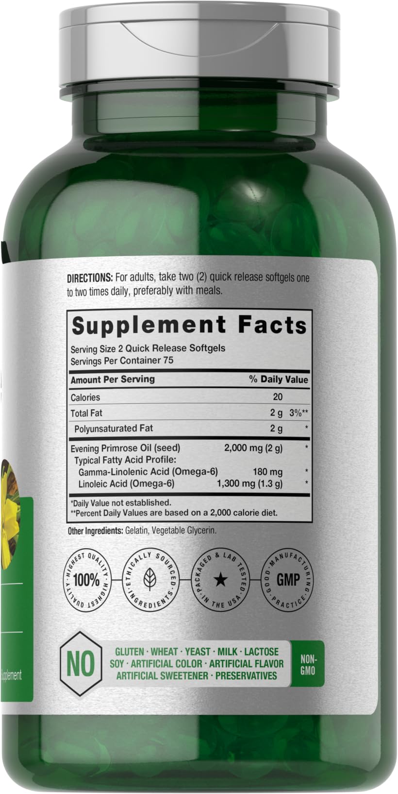Horbäach Evening Primrose Oil Softgels | 2000 mg | 150 Pills — Amazon image 2