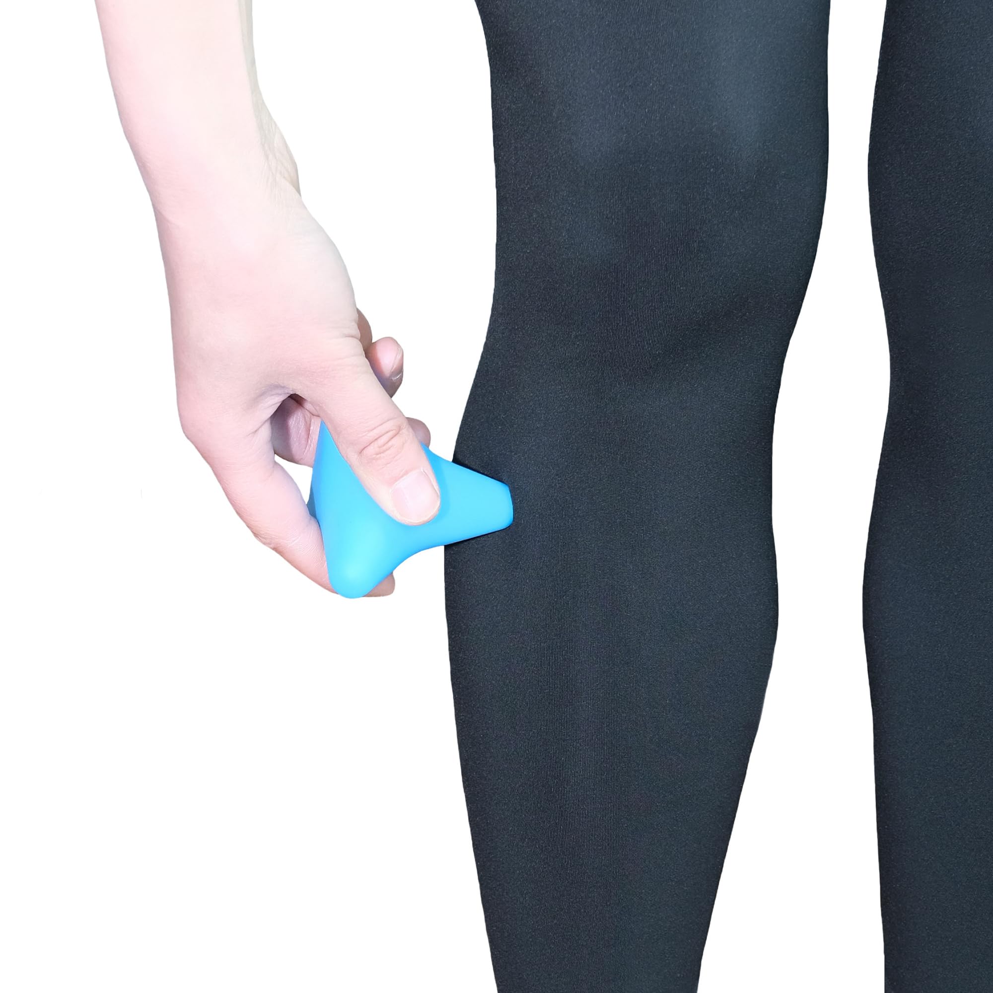 Manual Trigger Point Massage Tool. Small Massager Ball for Deep Tissue Myofascial Release Physical Therapy Foot Plantar Fasciitis Pain Relief Muscle Knot Psoas Hip Flexor Iliacus Release 3×2.6″(Blue) 8