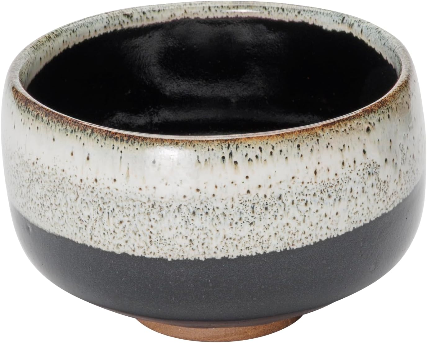 Mino Ware 505-36 Matcha Bowl, Matcha Rice Bowl, Diameter Approx. 4.9 inches (12.5 cm), Tenmokukake Portion, Black, White, Made in Japan