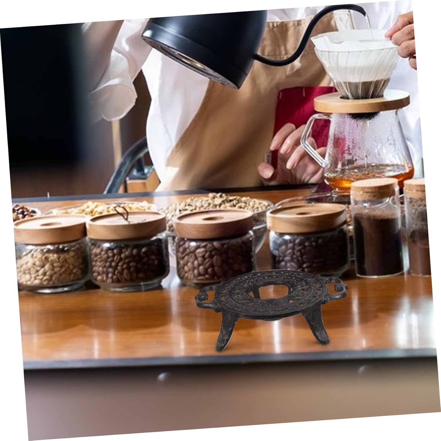 Alipis Teapot Warmer Sturdy Tripod Base Cast Iron Candle Holder for Tea Coffee and Decor for Cozy Atmosphere for Use