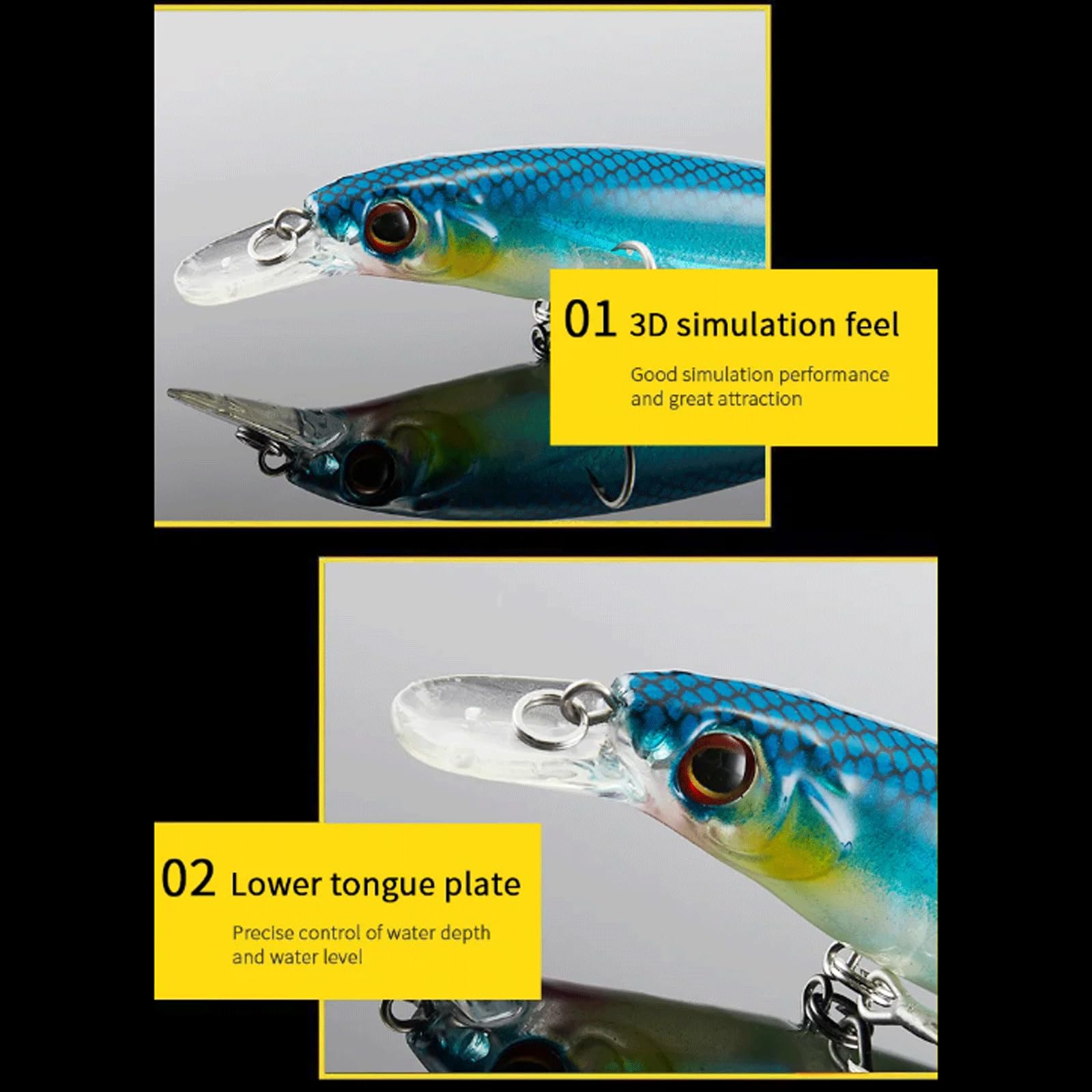 Esca Artificiale da Pesca 12,5 g 11 cm Sistema a Sfera in tungsteno Manovella Wobbler Attrezzatura da Pesca Ami Esca Rigida Accessorio da Pesca Attrezzatura da Pesca