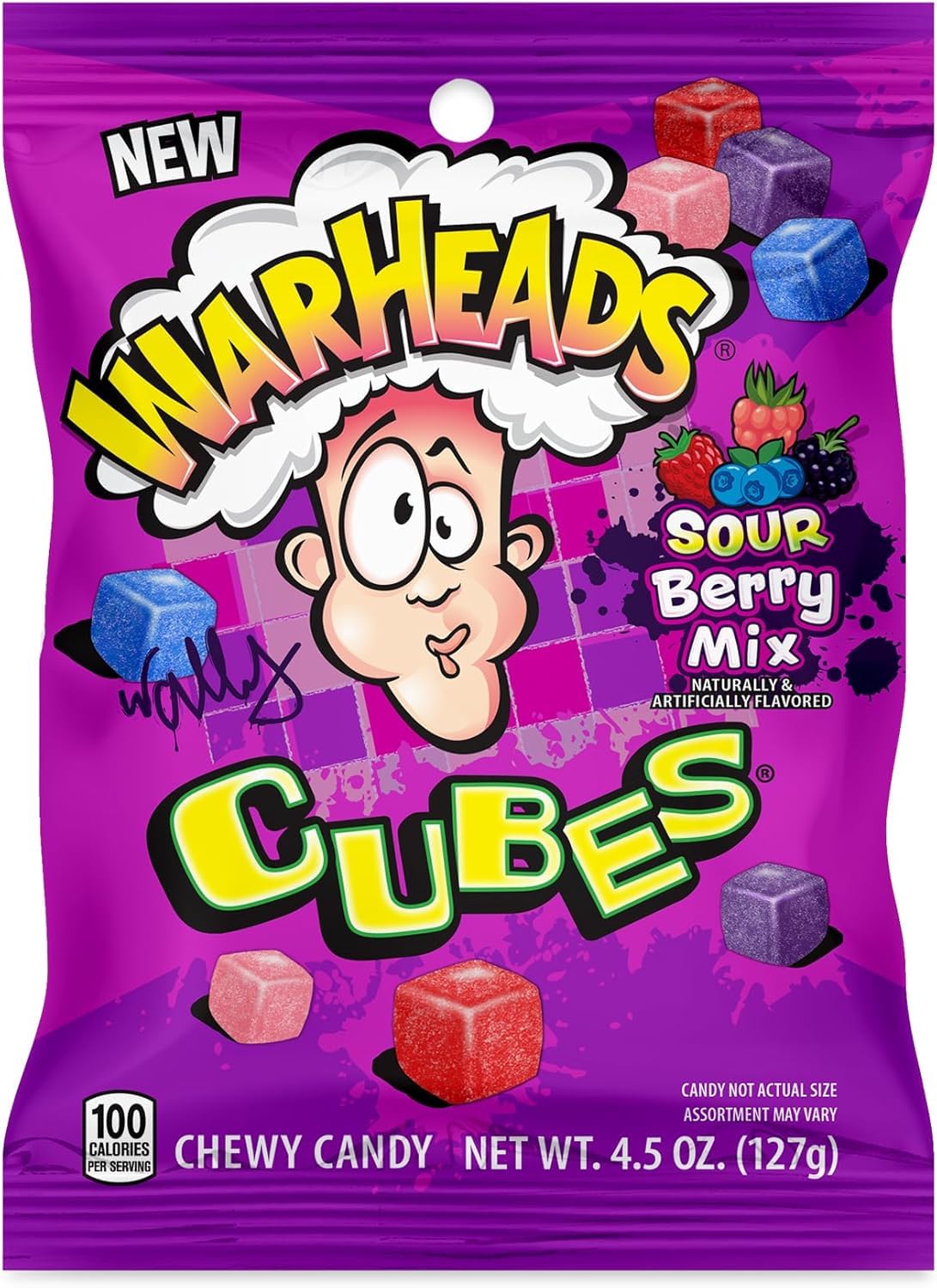 Sour Berry Mix Cubes Chewy Candy 127 g
