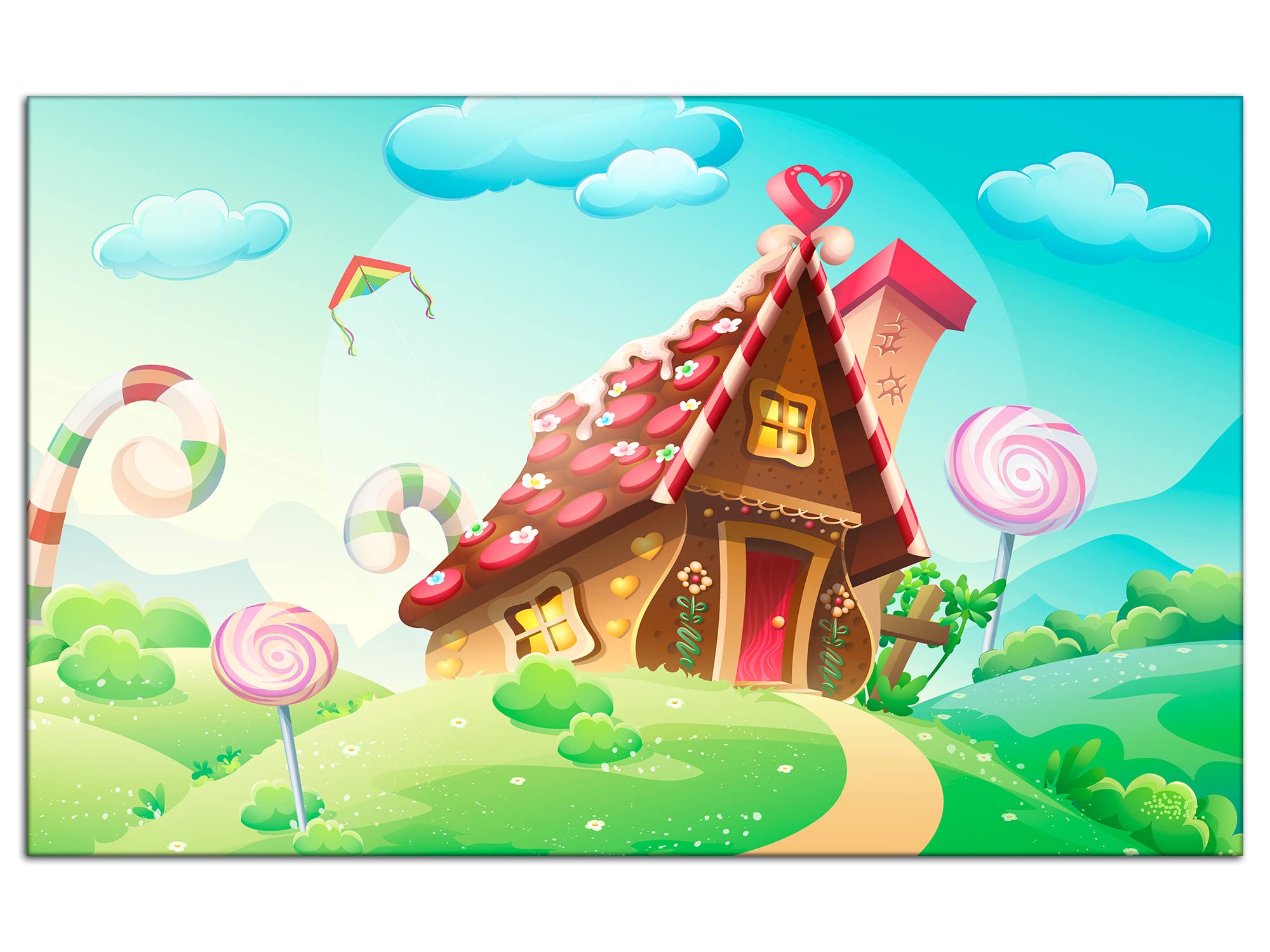 DECLINA – Tableau Mural Maison En Sucrerie – Décoration Murale Enfant Univers Marin Éducatif – Impression HD Sur Verre Acrylique – Fabriqué En France