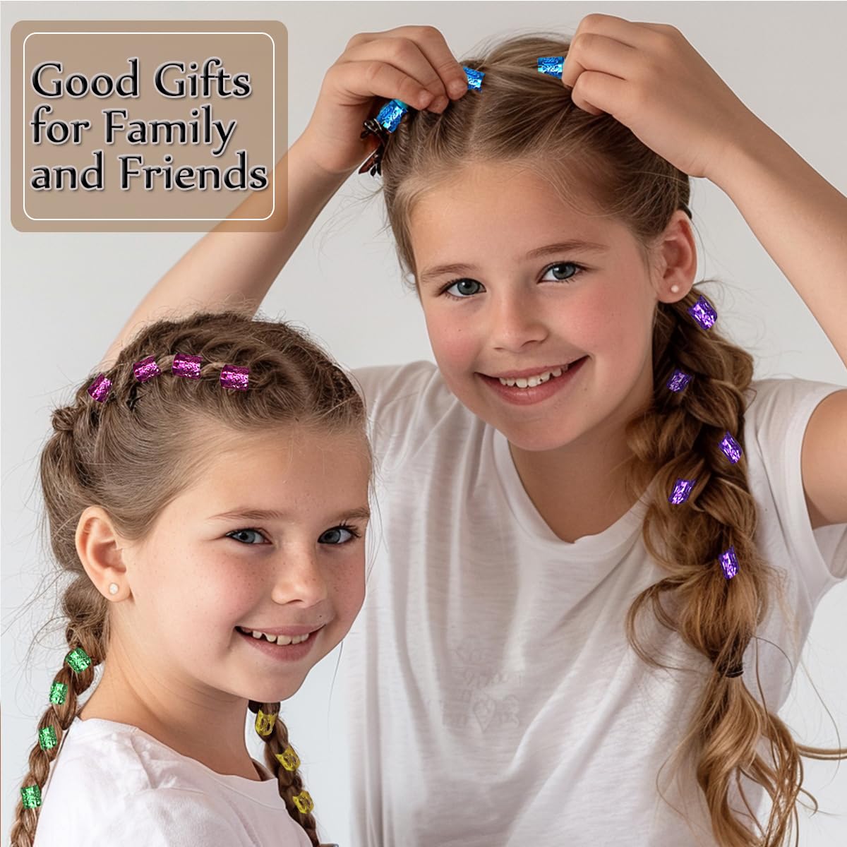 350 piezas de joyería para el cabello para trenzas, cuentas de rasta, decoración de cabello, clips de anillos de aluminio, puños de metal ajustables, accesorio para el cabello para trenzar 6